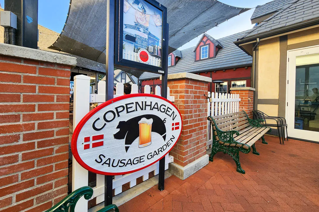 Copenhagen Sausage Garden Sign in Solvang, California